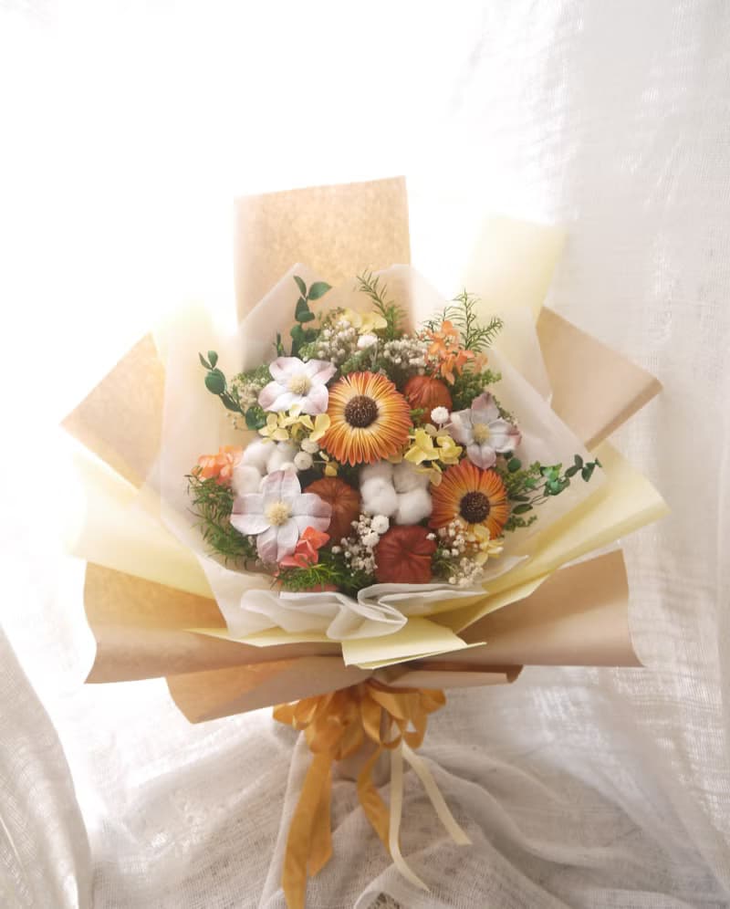 青春陽光(大) .黃色系.乾燥花.索拉花.永生花.情人節.畢業花束