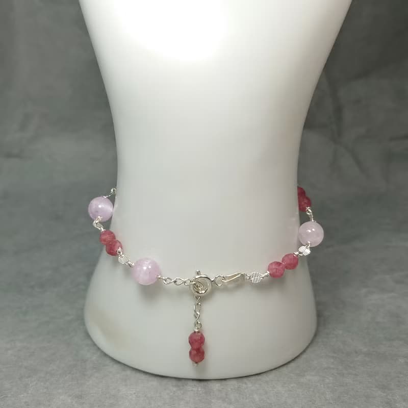 手鍊 貓眼 紫鋰輝石 粉紅 碧璽 925銀飾 手珠 寶石 飾品 首飾