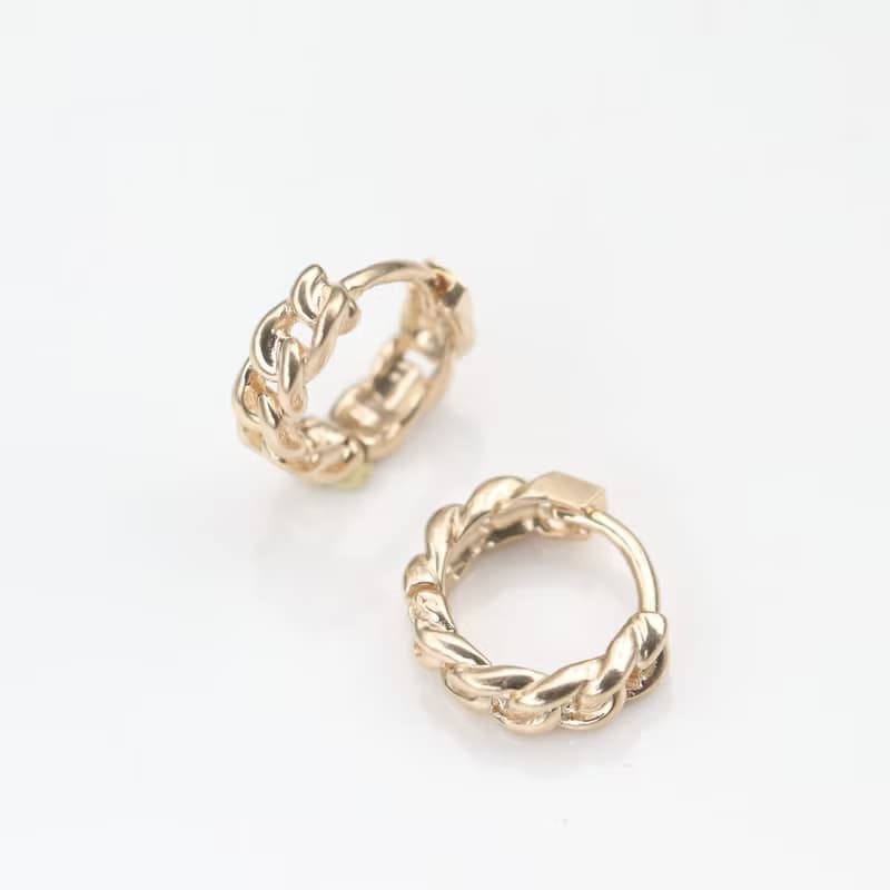 14K 粗鍊耳扣耳環 (內徑 7.5mm)