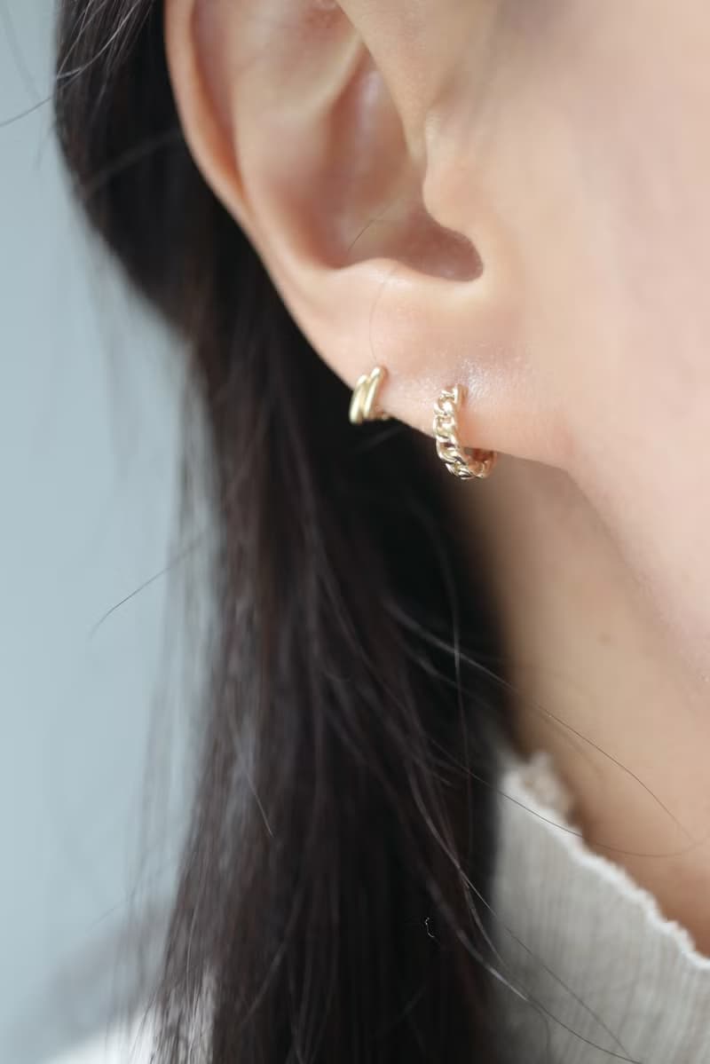 14K 粗鍊耳扣耳環 (內徑 7.5mm)