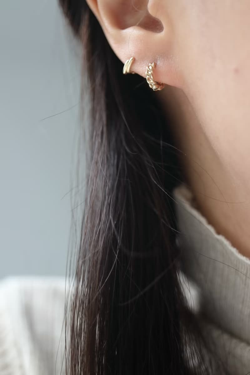 14K 粗鍊耳扣耳環 (內徑 7.5mm)
