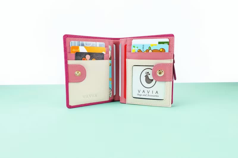 Deep Fuchsia (Pink): Pocket Book Short Wallet / Cow Leather 深粉紅色-錢包-皮革