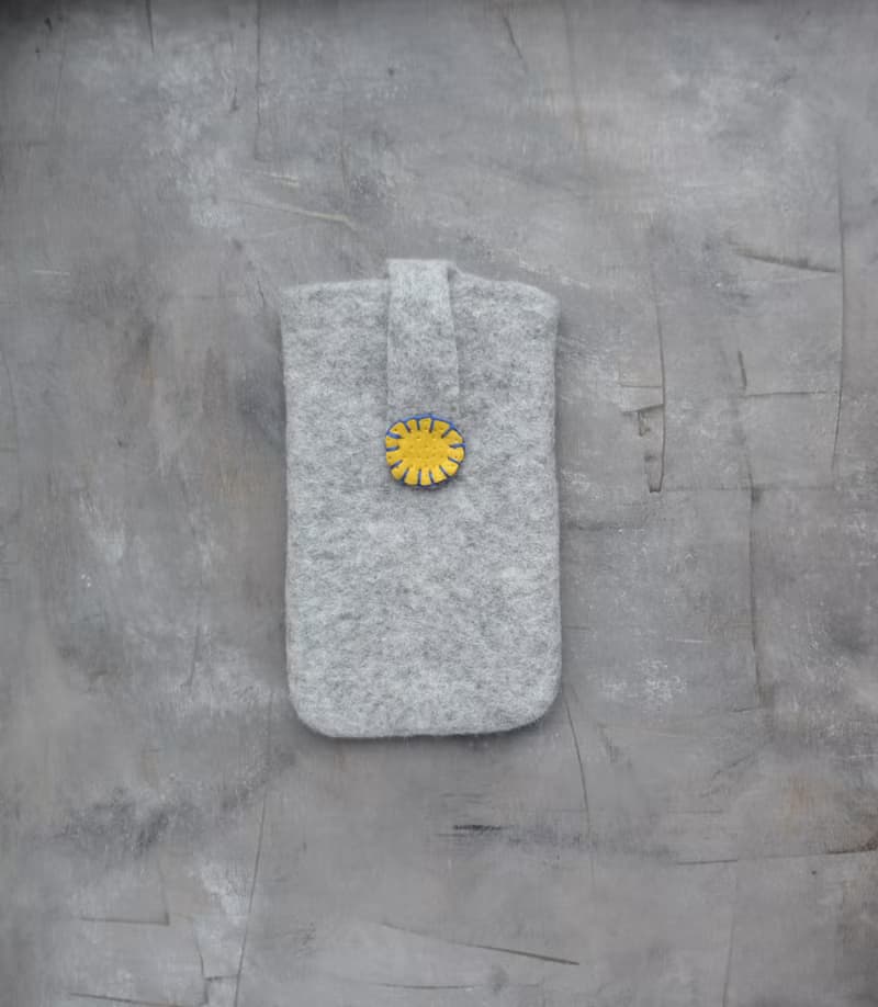 定製手機招財貓保護套毛氈純素手機袋女孩手機套