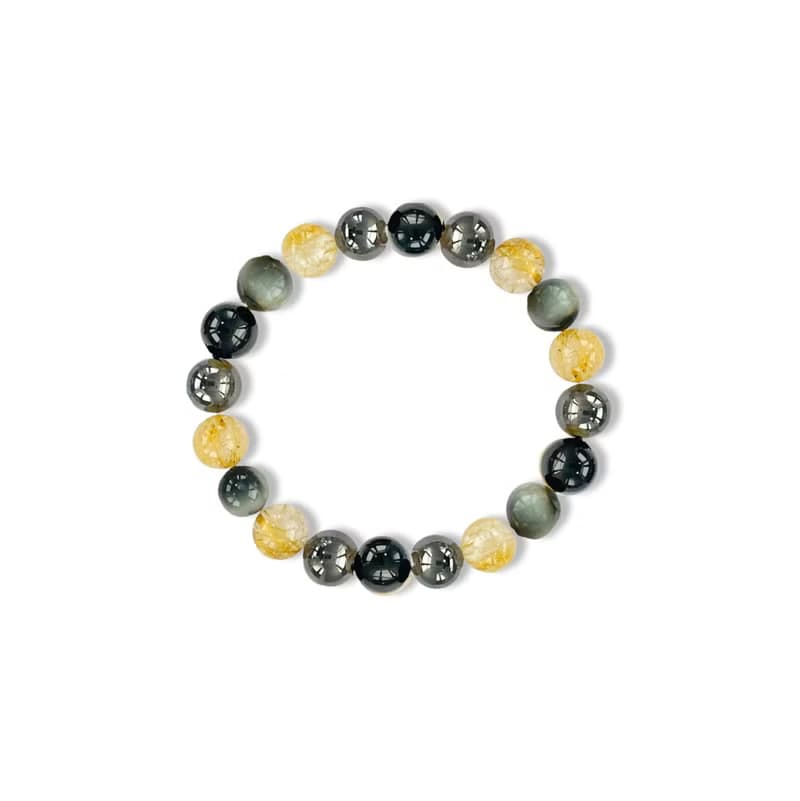 財運提升 鈦晶 赤鐵礦 鷹眼石 天然水晶手鍊