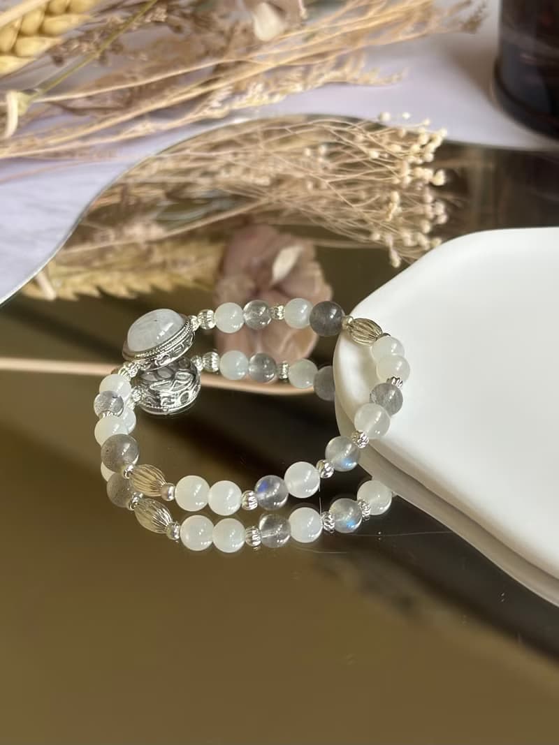 藍月光 灰月光 白月光天然水晶手鍊/戀人之石 舒緩疲勞 放鬆心情
