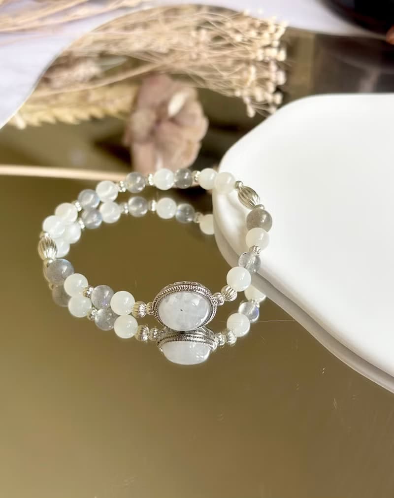 藍月光 灰月光 白月光天然水晶手鍊/戀人之石 舒緩疲勞 放鬆心情