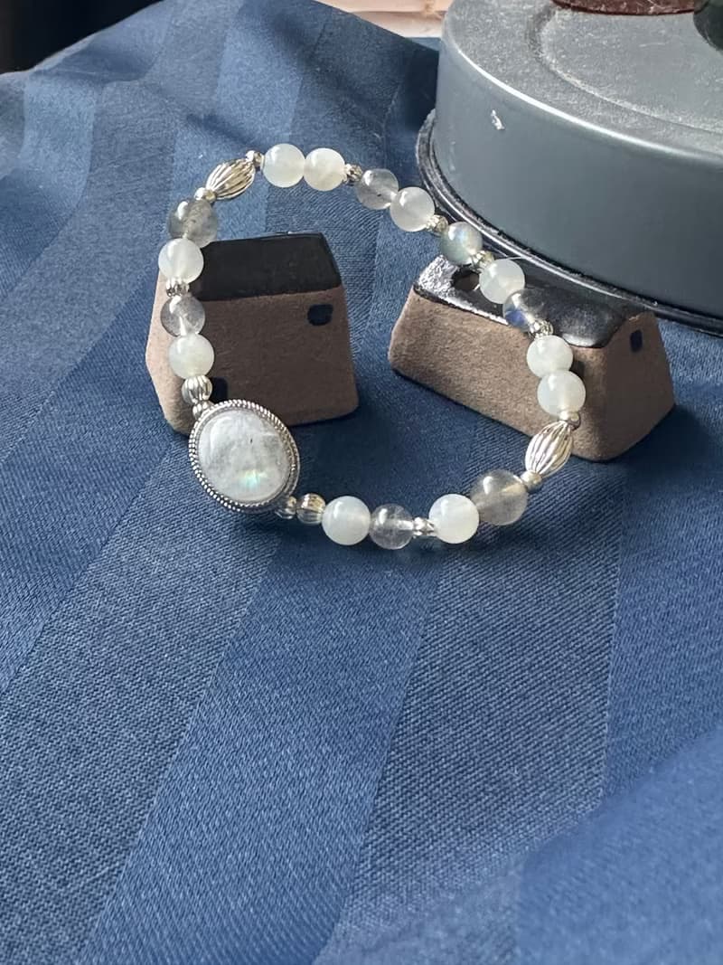 藍月光 灰月光 白月光天然水晶手鍊/戀人之石 舒緩疲勞 放鬆心情