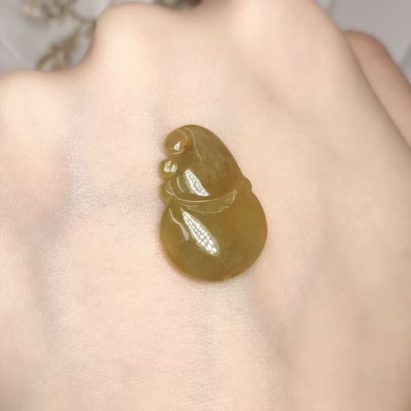 【福祿】黃翡翡翠葫蘆 | 天然緬甸A貨翡翠 | 送禮