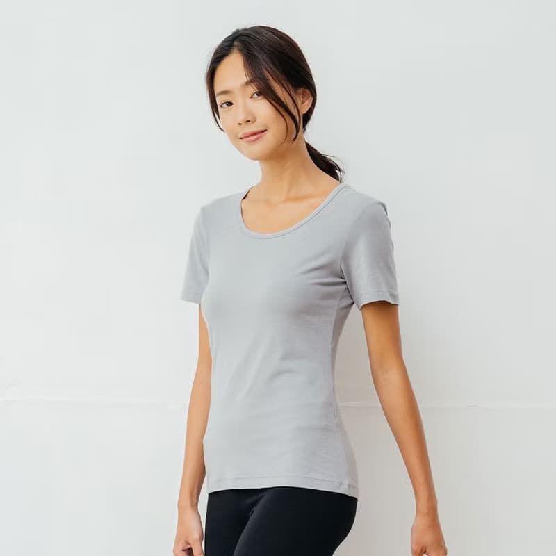 大地純淨抗敏天絲短袖-灰-敏感肌服飾