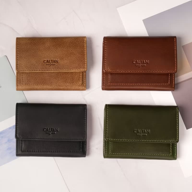 【24hr快速出貨】文藝三折扣式真皮短夾-075268 四色 母錢包