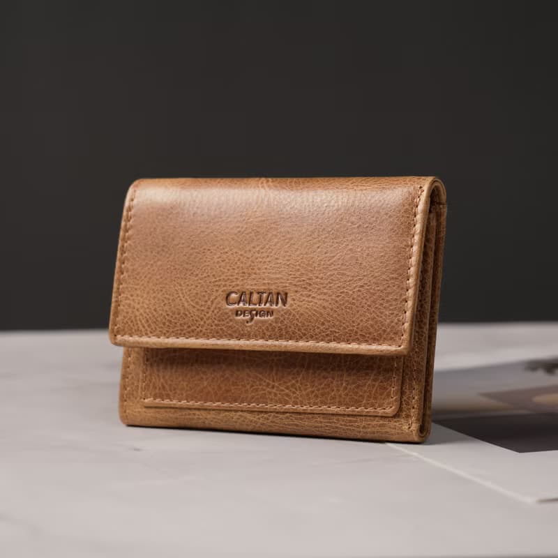 【24hr快速出貨】文藝三折扣式真皮短夾-075268 四色 母錢包