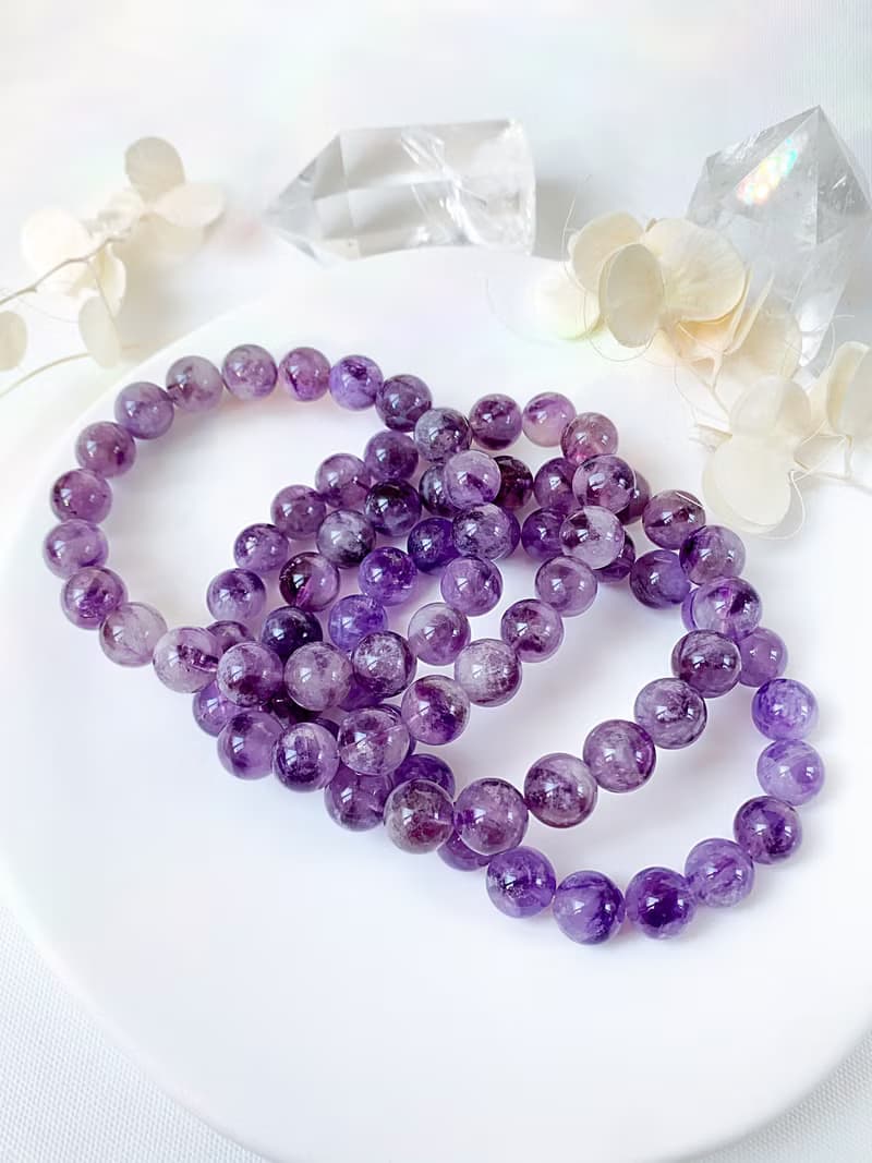 羽毛薰衣草紫水晶手串||紫水晶/手鍊/水晶/薰衣草