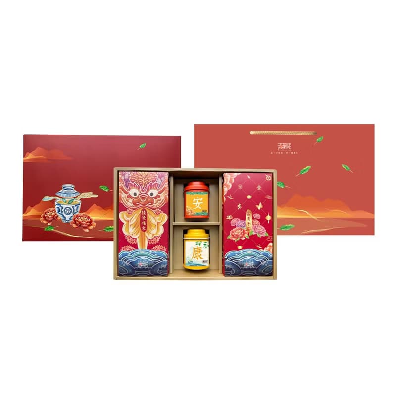 N3【無藏】端午公益禮盒 喜慶大禮盒【安康】綜合茶食禮 (2茶+2餅