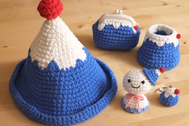 【毛線編織成品】富士山迷你小吊飾