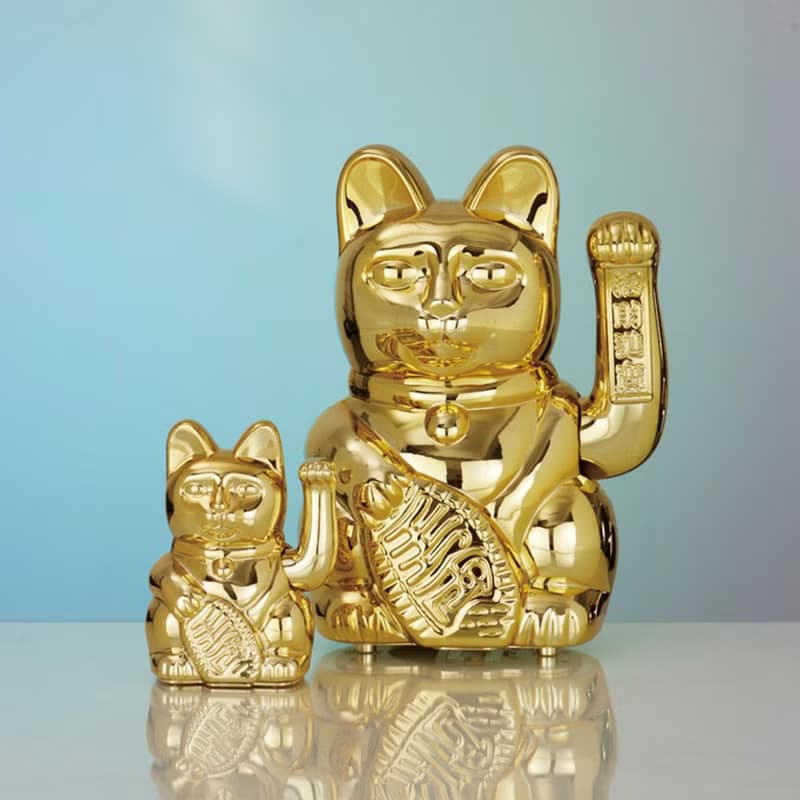 Mini Lucky Cats 迷你幸運繽紛自動招手招財貓-幸運閃金色 10cm