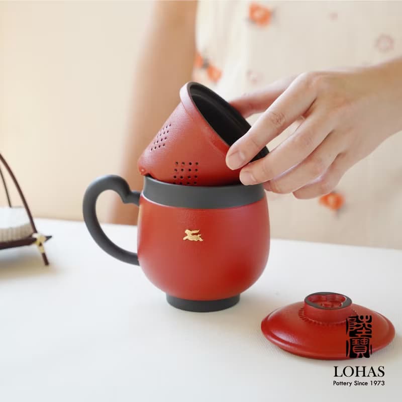 陸寶LOHAS 福照萬家 蓋杯 375ML 燈籠 玉兔 茶杯 泡茶杯