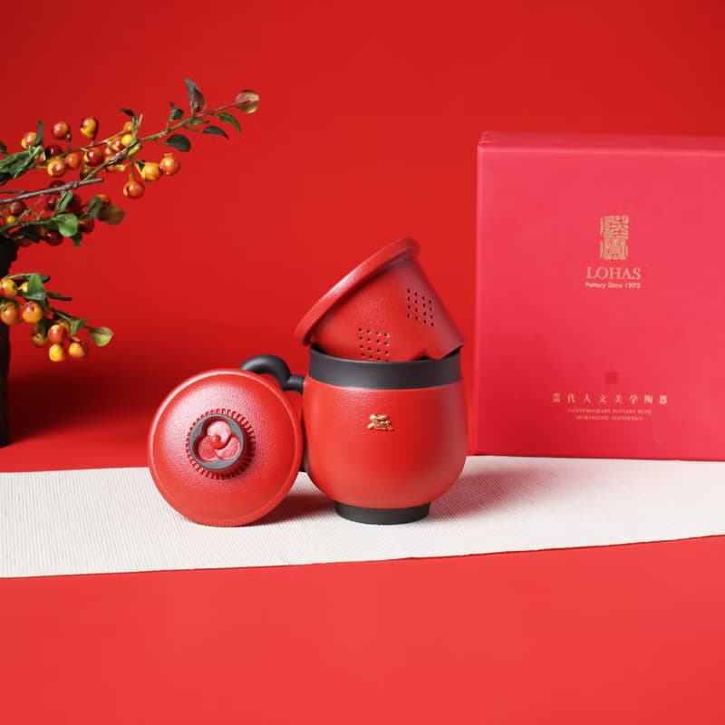 陸寶LOHAS 福照萬家 蓋杯 375ML 燈籠 玉兔 茶杯 泡茶杯