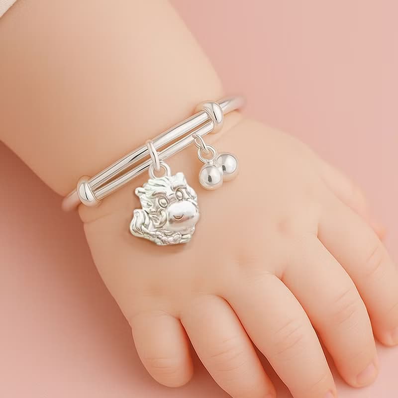 999純銀 | 生肖龍小萌龍手鐲(含手鐲+鈴鐺+小萌龍)