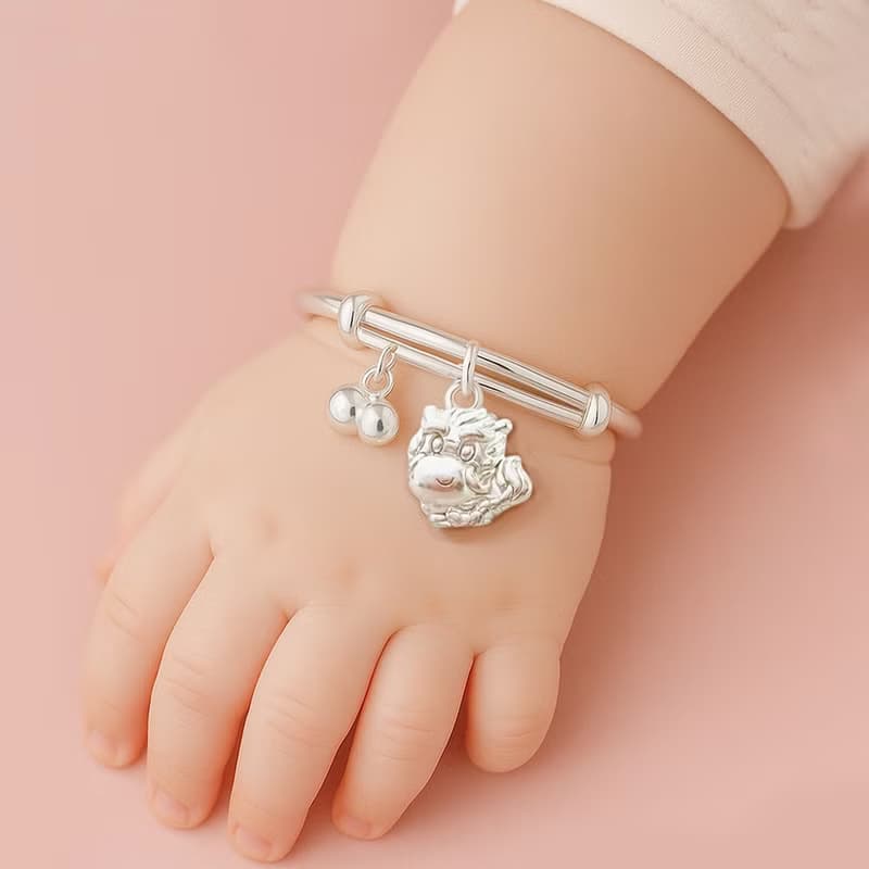 999純銀 | 生肖龍小萌龍手鐲(含手鐲+鈴鐺+小萌龍)