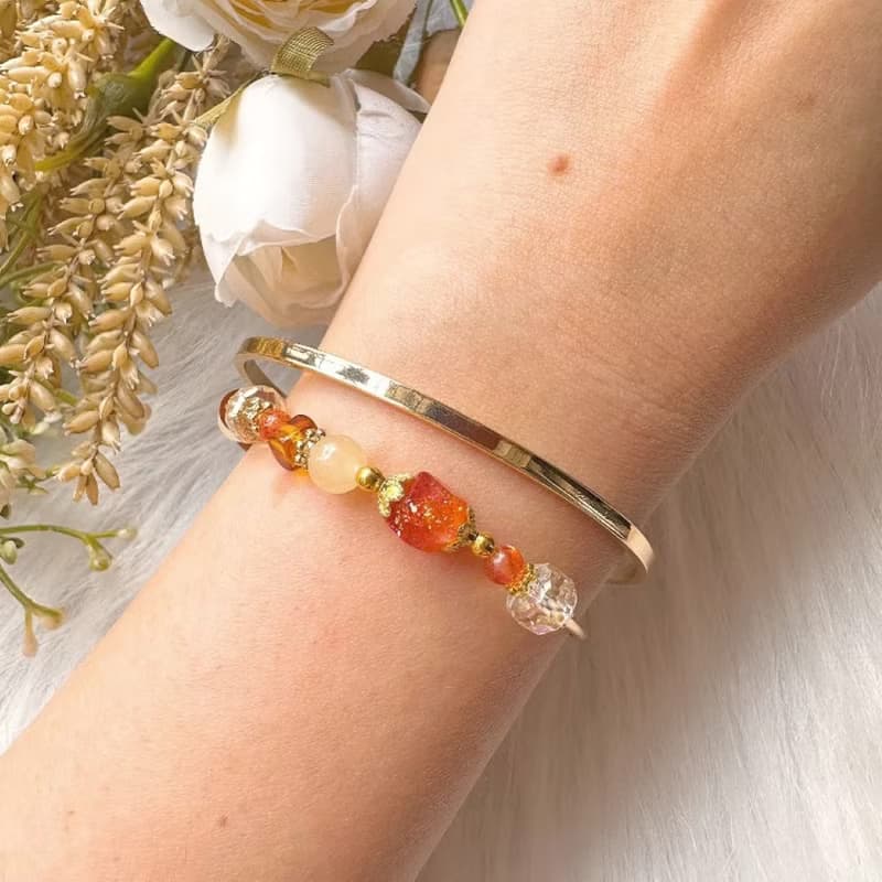 小太陽的平衡魔法 生命靈數2號幸運手鍊 阿魯沙 橙石榴 摩根石