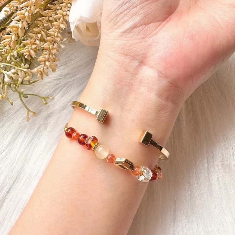 小太陽的平衡魔法 生命靈數2號幸運手鍊 阿魯沙 橙石榴 摩根石