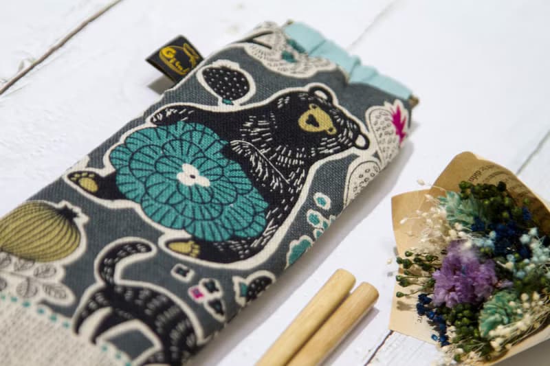 【Gi LAI】 環保彈片筷袋(附一雙筷子)*森林黑熊