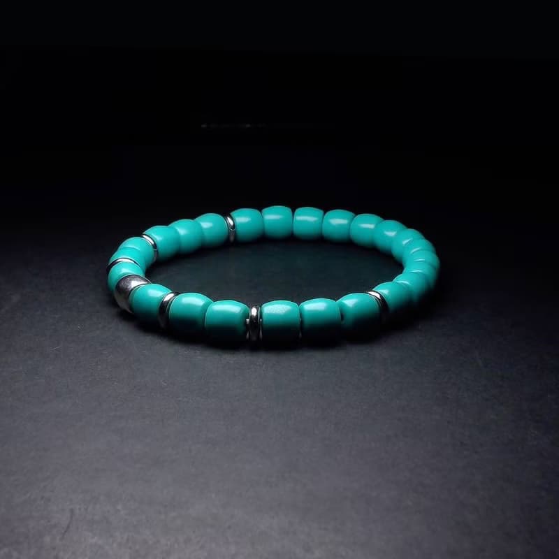 S925銀錠搭配磷鎂礦 男手鍊 男手環 手鏈 手鍊男 QBR-00061