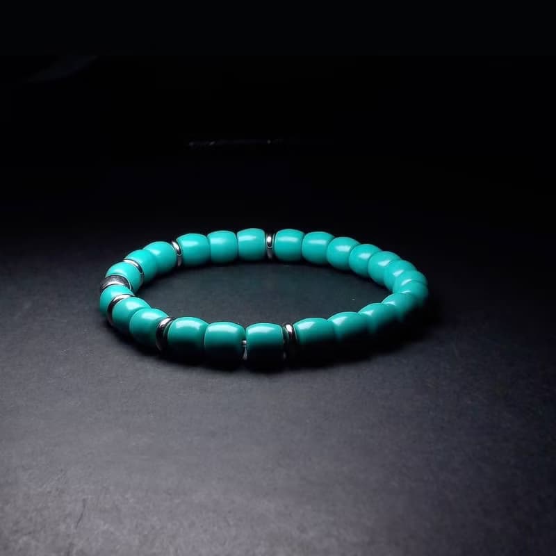 S925銀錠搭配磷鎂礦 男手鍊 男手環 手鏈 手鍊男 QBR-00061