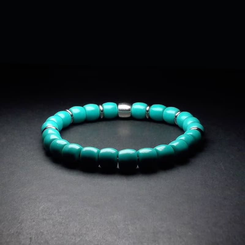 S925銀錠搭配磷鎂礦 男手鍊 男手環 手鏈 手鍊男 QBR-00061