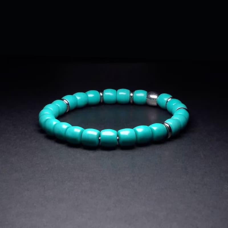 S925銀錠搭配磷鎂礦 男手鍊 男手環 手鏈 手鍊男 QBR-00061