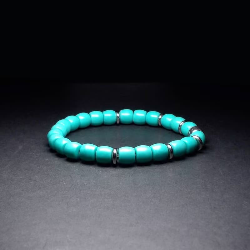 S925銀錠搭配磷鎂礦 男手鍊 男手環 手鏈 手鍊男 QBR-00061