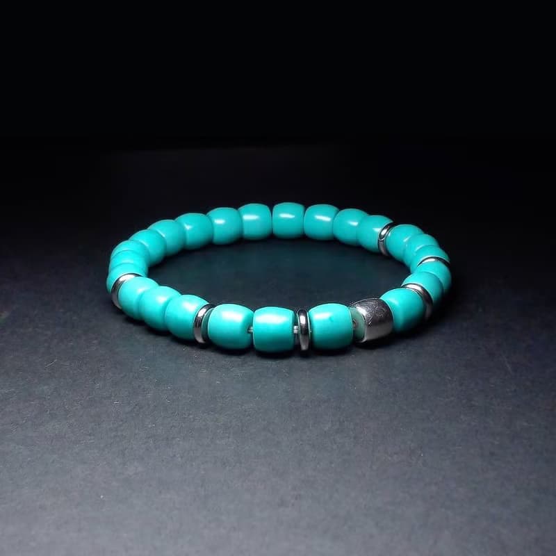 S925銀錠搭配磷鎂礦 男手鍊 男手環 手鏈 手鍊男 QBR-00061