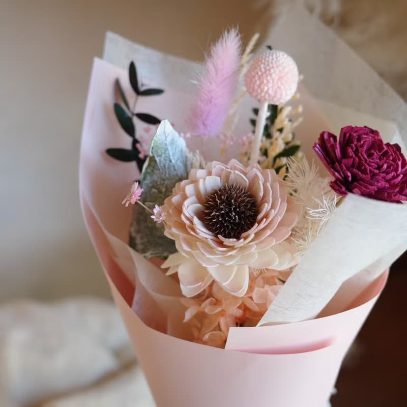 【遇見恆久】背著青春去遠方乾燥花向日葵花束 共4款