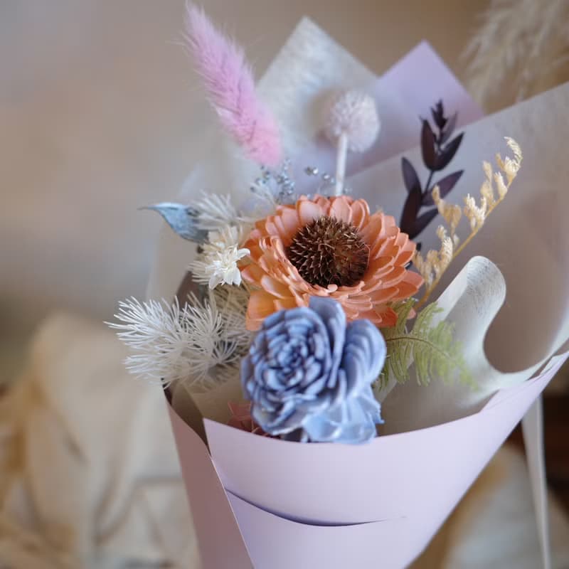 【遇見恆久】背著青春去遠方乾燥花向日葵花束 共4款