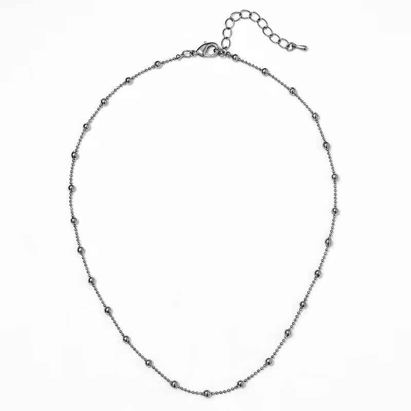 Mini ball chain necklace silver