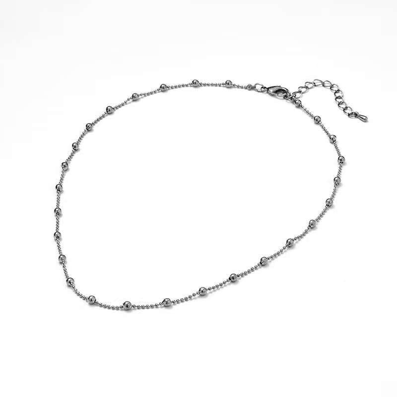 Mini ball chain necklace silver