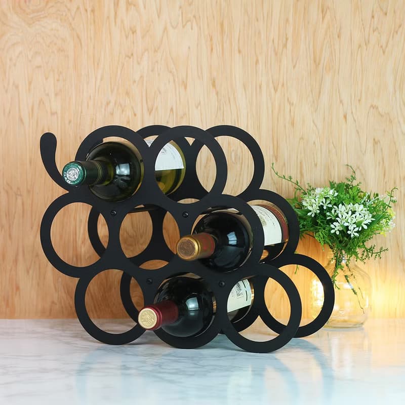 【OPUS東齊金工】豐收(葡萄)酒架-黑色/紅酒櫃擺件/裝飾品/紅酒架