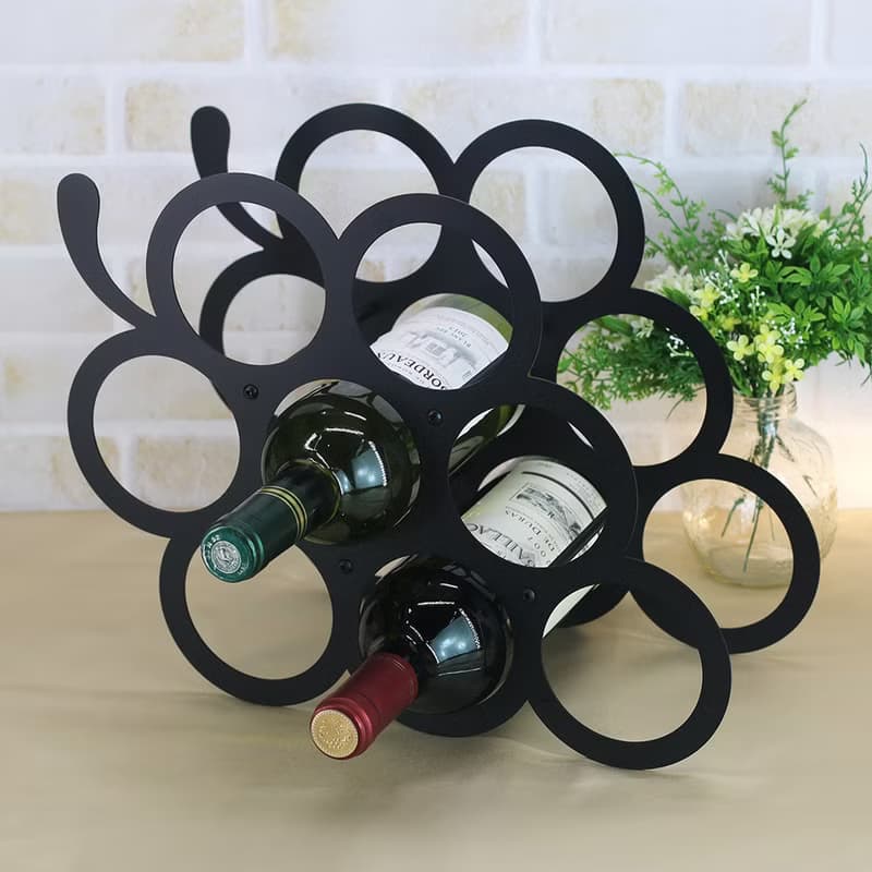 【OPUS東齊金工】豐收(葡萄)酒架-黑色/紅酒櫃擺件/裝飾品/紅酒架