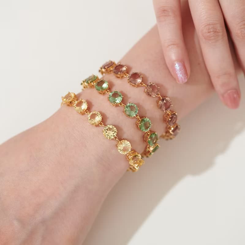 晶瑩圓鑽手鍊(共三色)