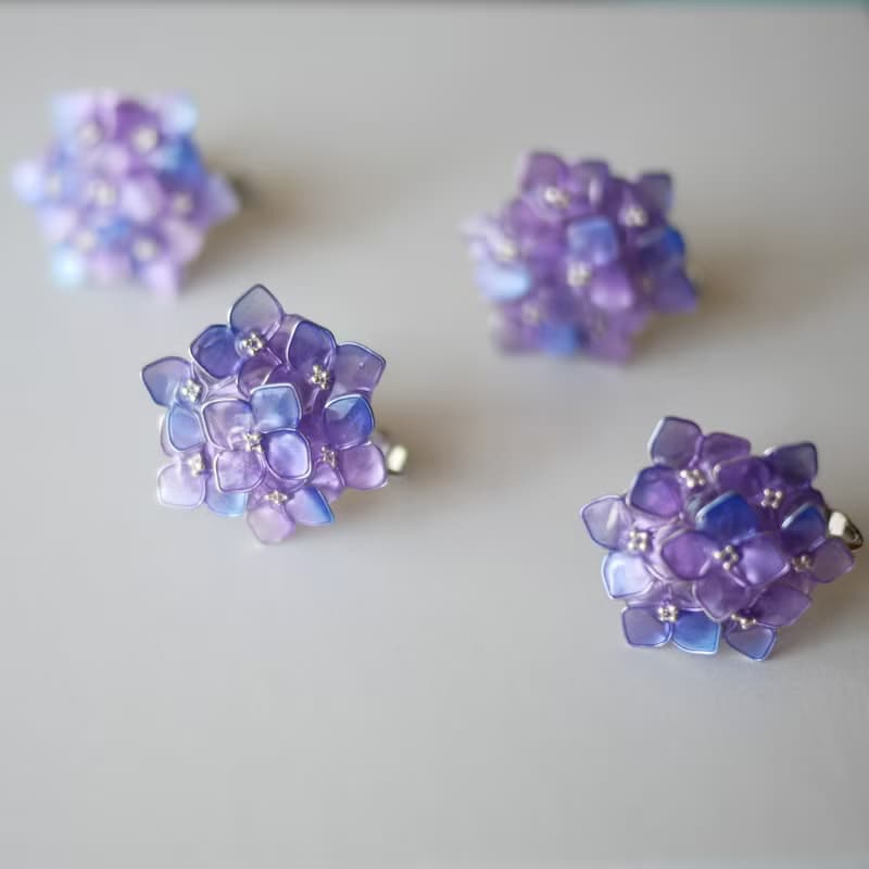 アジサイ Violet　ピアス・イヤリング