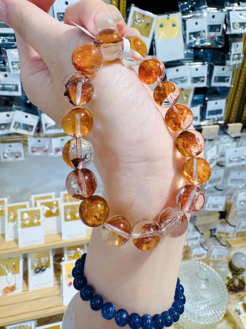 畢業級高冰體膠花水晶12mm43g開運招財辟邪擋煞淨化趨吉開運人緣