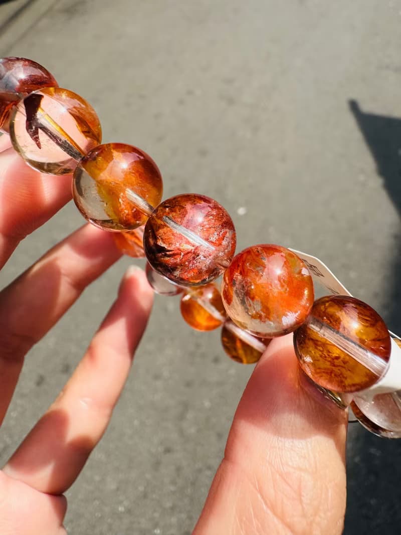 畢業級高冰體膠花水晶12mm43g開運招財辟邪擋煞淨化趨吉開運人緣