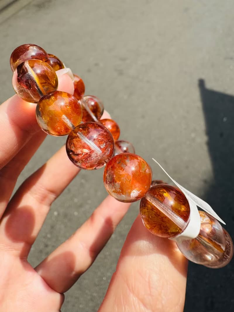 畢業級高冰體膠花水晶12mm43g開運招財辟邪擋煞淨化趨吉開運人緣