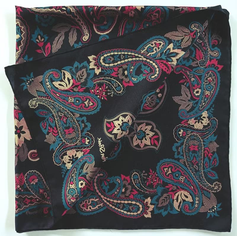 Per Spook Paris Vintage Silk Scarf Paisley 32 x 30 inches