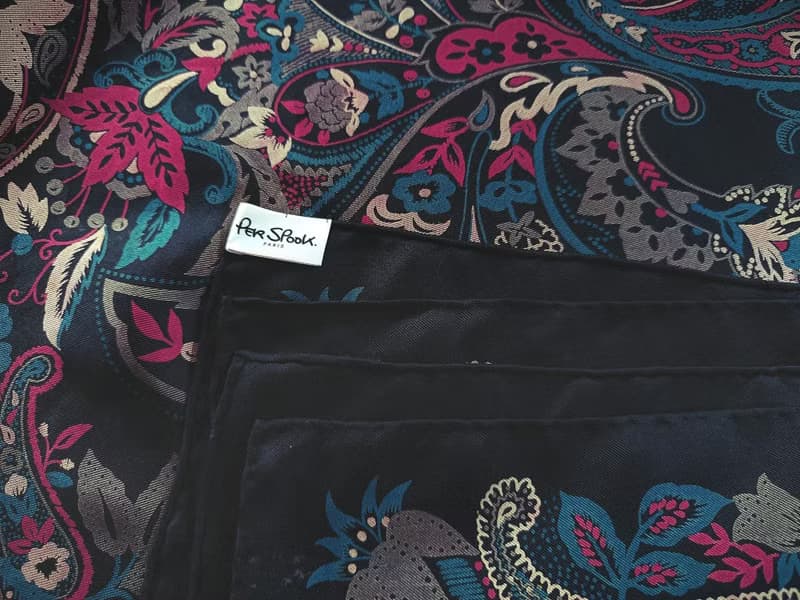 Per Spook Paris Vintage Silk Scarf Paisley 32 x 30 inches