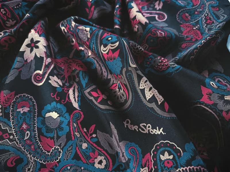 Per Spook Paris Vintage Silk Scarf Paisley 32 x 30 inches