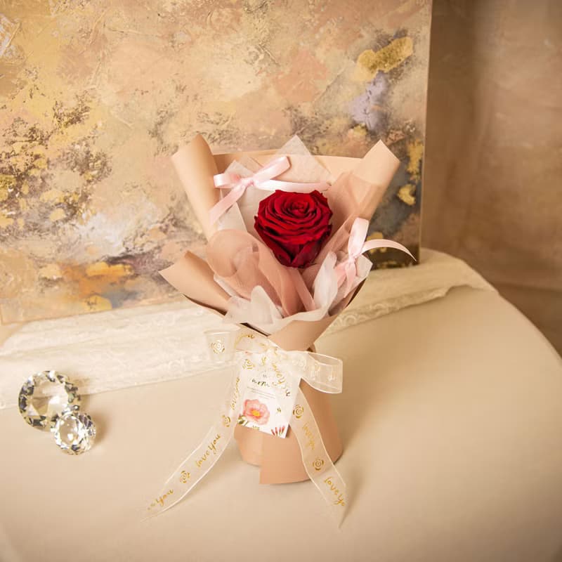 【紅玫瑰】乾燥花 永生花花束 我愛你玫瑰花束 / 生日求婚告白