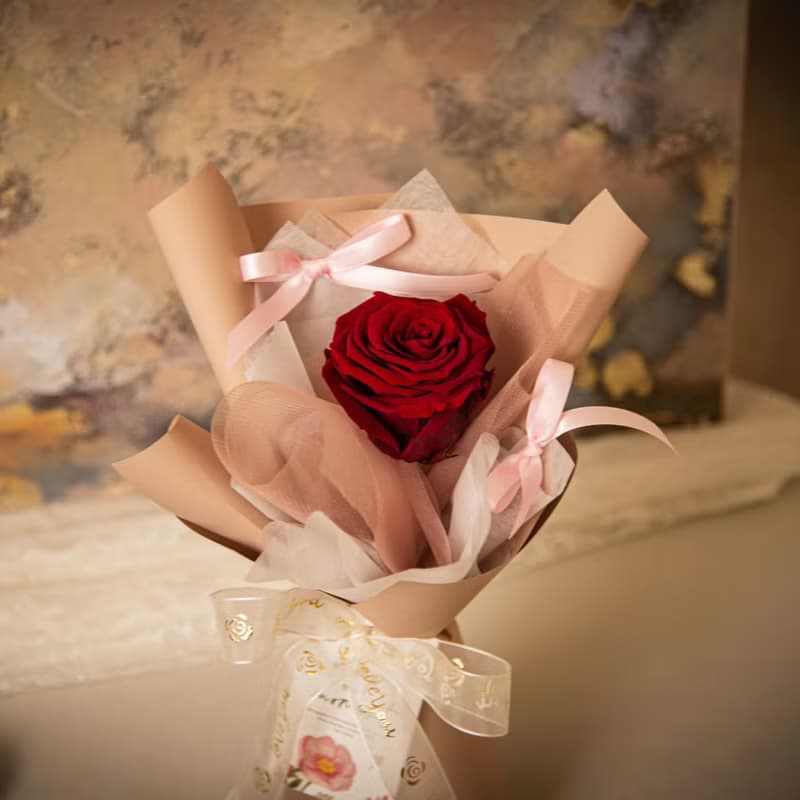 【紅玫瑰】乾燥花 永生花花束 我愛你玫瑰花束 / 生日求婚告白