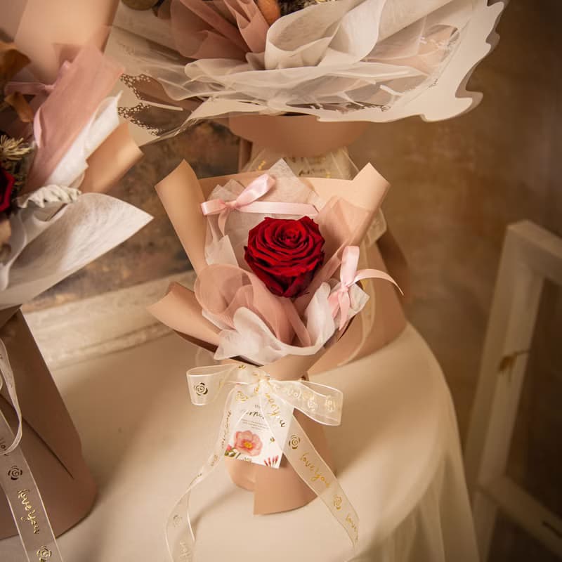 【紅玫瑰】乾燥花 永生花花束 我愛你玫瑰花束 / 生日求婚告白