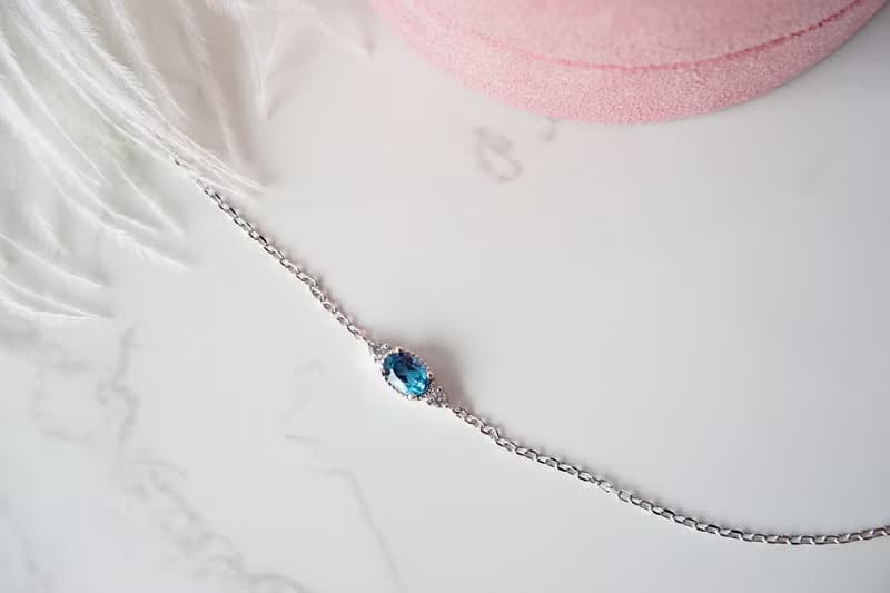 Natural Topaz Bracelet Sterling Silver 925